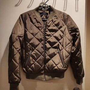 Girls Bomber Jacket by NLW - Olive Green - Size L